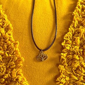 New Handmade Leather Rope “Lotus” Necklace
